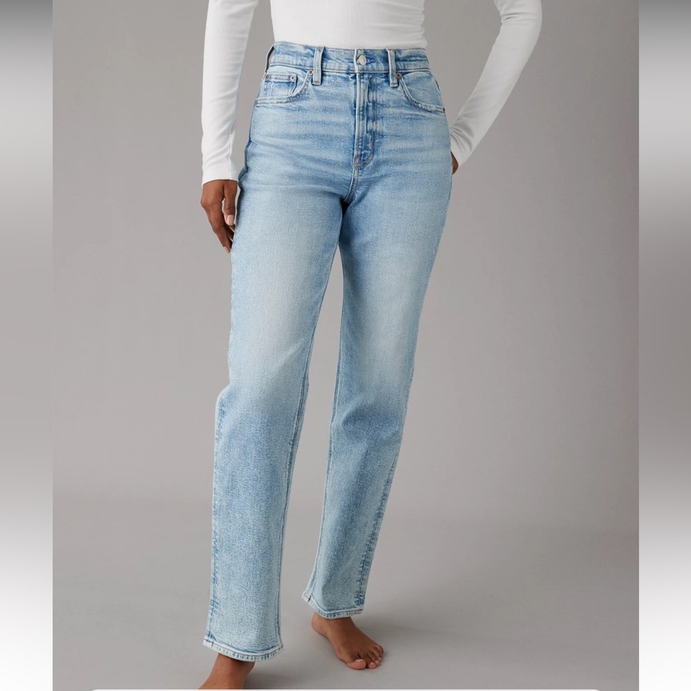 American Eagle Outfitters Highest Rise 90s Boyfriend Blue Straight Leg Jeans 2